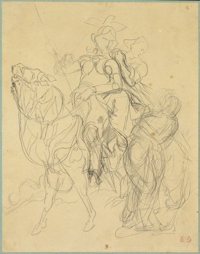 Study for Marphise and the Mistress of Pinabel by Eugène Delacroix