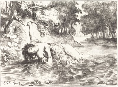 The Death of Ophelia Act IV, Scene VII by Eugène Delacroix