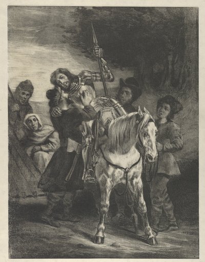The Wounded Goetz Taken in by the Gypsies by Eugène Delacroix