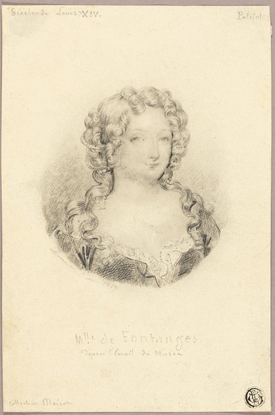 Medallion Portrait of Mlle de Fontanges by Eugène François Marie Joseph Devéria
