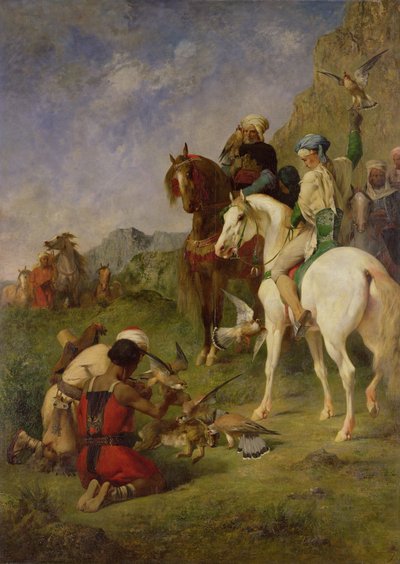 A Falcon Hunt in Algeria: The Quarry, before 1863 by Eugène Fromentin