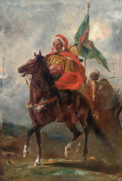 An Orientalist Chieftain on Horseback by Eugène Fromentin