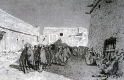 Procession in a village in the Sahel by Eugène Fromentin