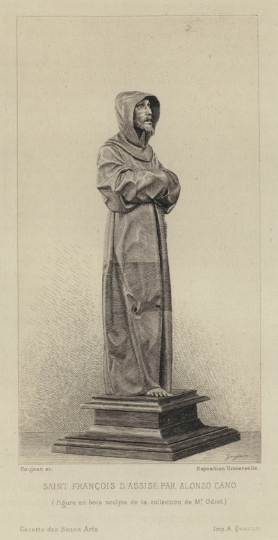 Wooden Figure of St Francis of Assisi by Alonzo Cano by Eugène Gaujean