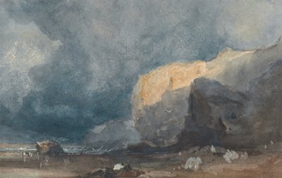 Near Ventnor - Coastal Landscape with Dark Sky by Eugene Isabey