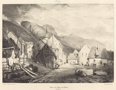 Entrance to the Village of the Baths by Eugène Isabey and Pierre Luc Charles Ciceri
