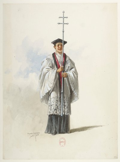 Saint-Saëns - Henry VIII - Costume Designs - Lacoste - Priest by Eugene Lacoste