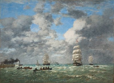 Leaving the Port of Le Havre by Eugene Louis Boudin