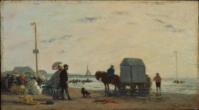 On the Beach at Trouville by Eugene Louis Boudin