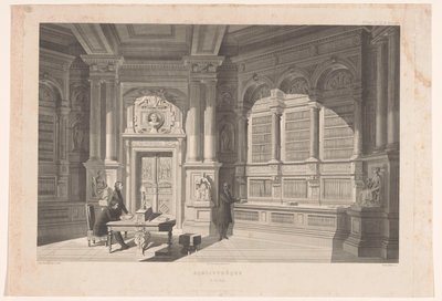 Interior of a Library by Eugène Napoléon Varin