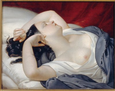 Sleeping Italian Woman by Eugéne Pluchart