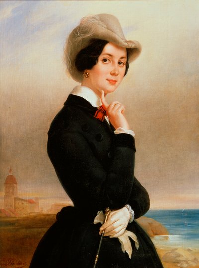 Portrait of the actress of the Imperial theatre Vera Samoylova by Eugéne Pluchart
