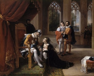 Inês de Castro with Her Children at the Feet of Afonso IV, King of Portugal, 1335 by Eugénie Servières
