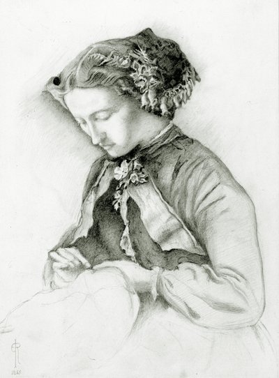 Portrait of Effie with Foxgloves in Her Hair (The Foxglove), 1853 by Euphemia Ruskin
