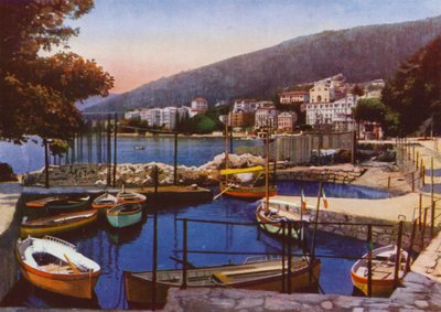 Abbazia, now Opatija in Croatia: Porticciuolo con veduta del lungomare Sud by European Photographer