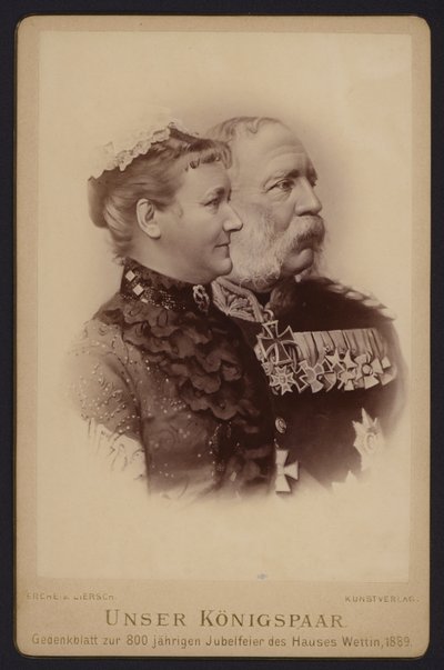 Portrait, Albert, King of Saxony, and his wife, formerly Princess Carola of Sweden by European Photographer