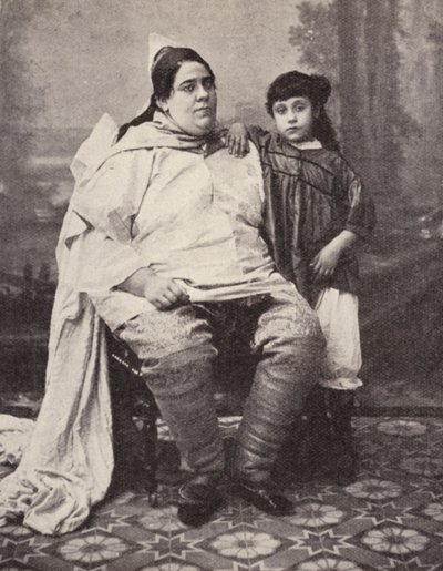 Tunisian Jewish Woman and Her Daughter (b/w photo) by European Photographer