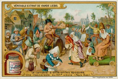 A Masquerade Carnival in the 16th Century Netherlands by European School