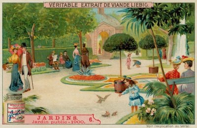 A Public Garden of 1900s by European School