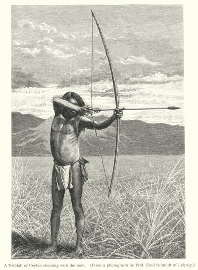 A Veddah of Ceylon shooting with the bow by European School