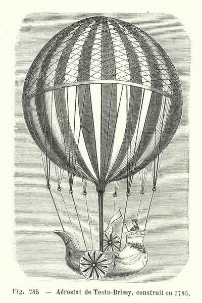 Aerostat by Testu-Brissy, Built in 1785 (engraving) by European School