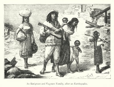 An Emigrant and Vagrant Family, After an Earthquake by European School