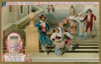 Artists Models on the Spanish Steps in Rome by European School
