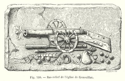 Bas-Relief of the Church of Genouillac (engraving) by European School