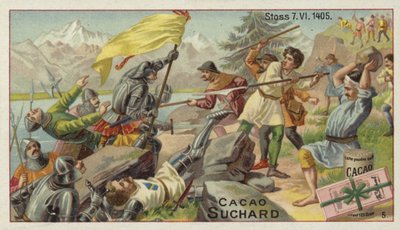 Battle of Stoss, Switzerland, 7 June 1405 by European School