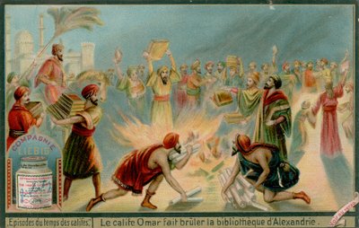 Caliph Omar Burns The Library at Alexandria by European School