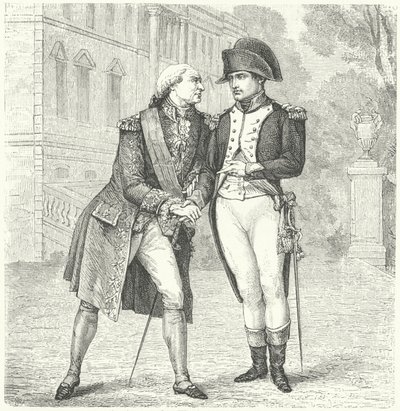 Charles IV of Spain with Napoleon by European School