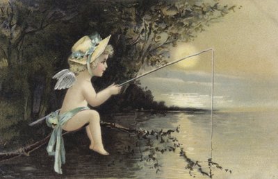 Cherub Fishing by European School