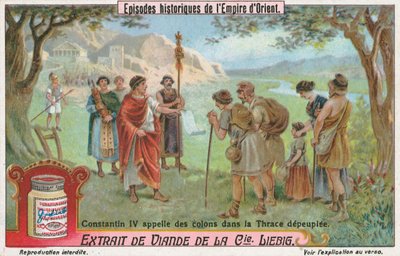 Constantine IV, Liebig Card, Early 20th Century by European School