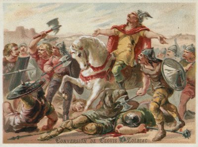 Conversion of Clovis I to Christianity at the Battle of Tolbiac, 496 by European School