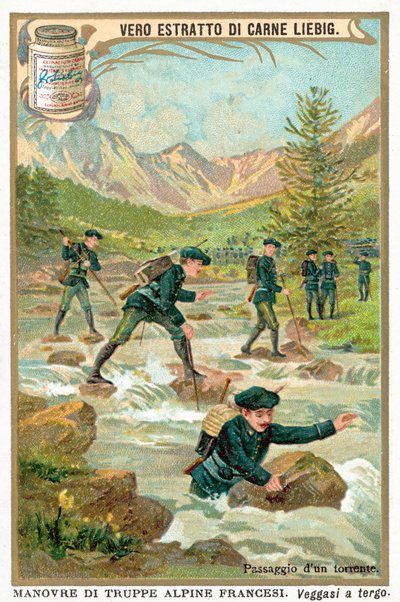 Crossing a Mountain Torrent by European School