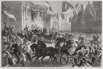 Crowds Welcoming Kaiser Wilhelm I of Germany at Berlin Station by European School
