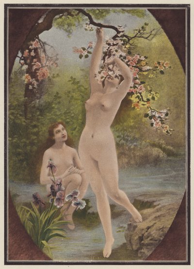 Daughters of Eve, Women with Tree Blossom by European School