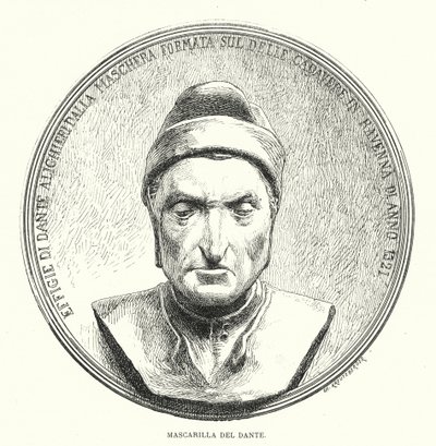 Death Mask of Dante Alighieri, Medieval Italian Poet by European School