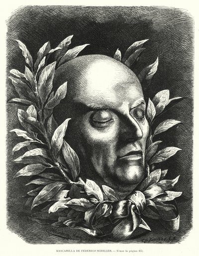 Death mask of German poet Friedrich Schiller by European School