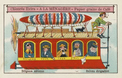 Dirigible Balloons: Aerial Stagecoach by European School