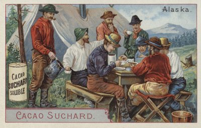 Drinking cocoa at camp, Alaska by European School
