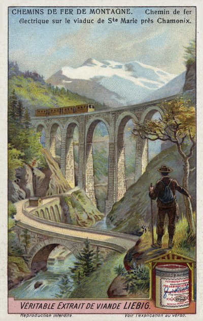 Electric railway on the Viaduc Ste Marie, near Chamonix, France by European School