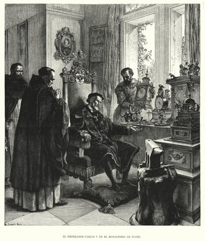 Emperor Charles V in Retirement at the Monastery of Yuste, Spain, After His Abdication by European School