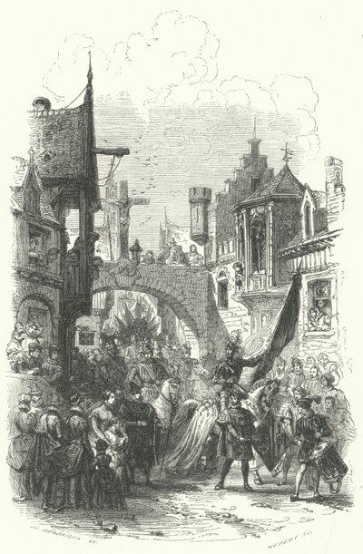 Entry of a chamber of rhetoric, a drama society, into Antwerp by European School