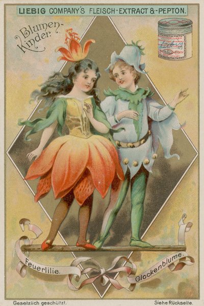 Fire Lily and Bluebell by European School