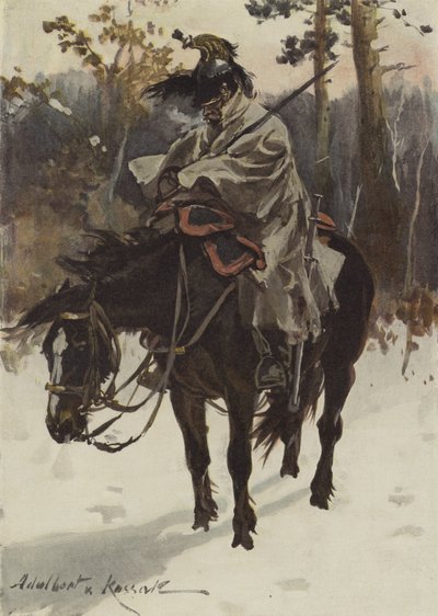 French Cuirassier on Sentry Duty (1812) by European School