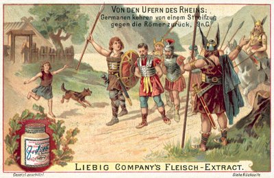 Germanic warriors returning from a raid against the Romans, 9 AD by European School