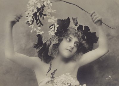 Girl with Vine Wreath by European School