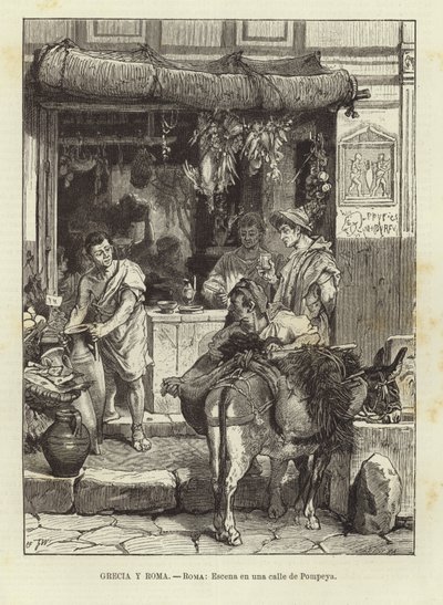 Street Scene in Pompeii by European School