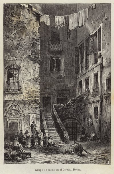 Group of Houses in the Ghetto, Rome by European School